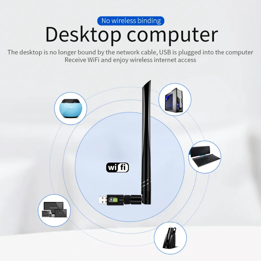 Бесплатный драйвер USB Wifi адаптер 600 Мбит/с Wi fi 5 ГГц антенна Ethernet ПК Lan ключ AC