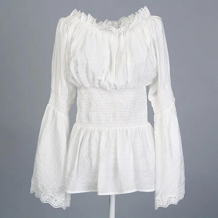 Sheer Lace Bell Long Sleeve Gypsy Top