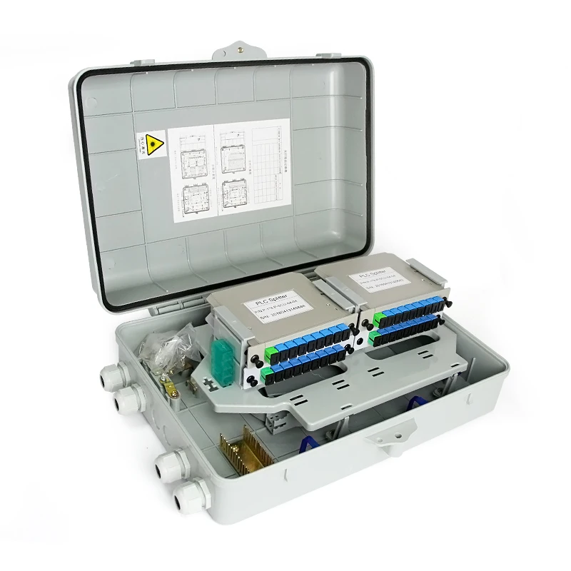 

1X32 Splitter Fiber Optical Box FTTH PLC Splitter Box for 4*1X8 2*1X16 Optical Splitter SC APC
