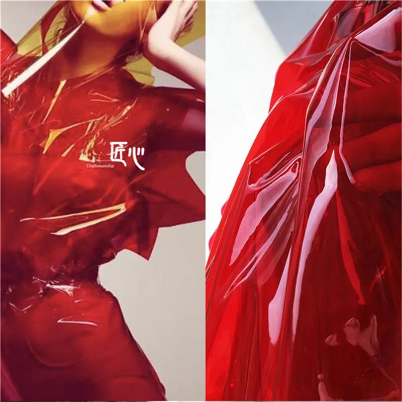 

50cm*124cm/piece Red liquid film phantom color laser film fabric tpu clothing waterproof leather