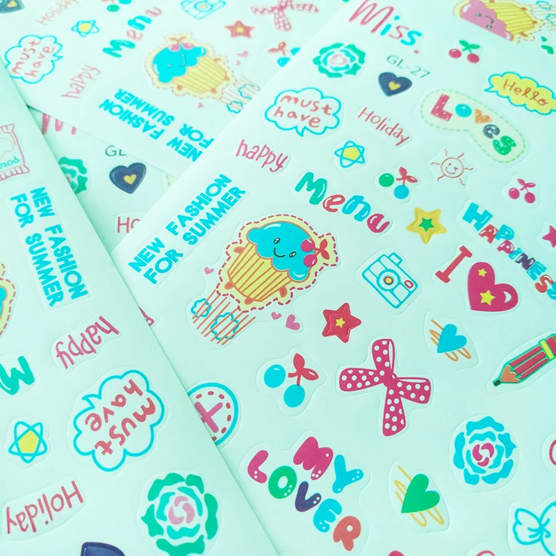 Мультфильм наклейки альбом-ежедневник Memo DIY Дневник телефон наклейки Детские Канцелярские детские игрушки 20 шт