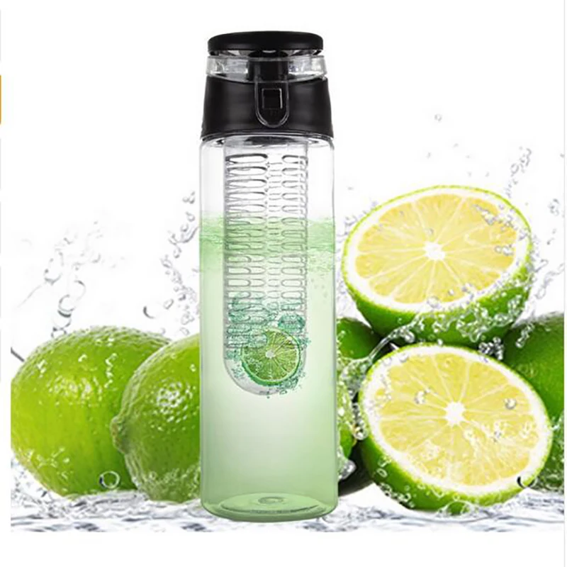 800 ML Портативный пластиковая бутылка с отделением для фруктов заварки спортивные