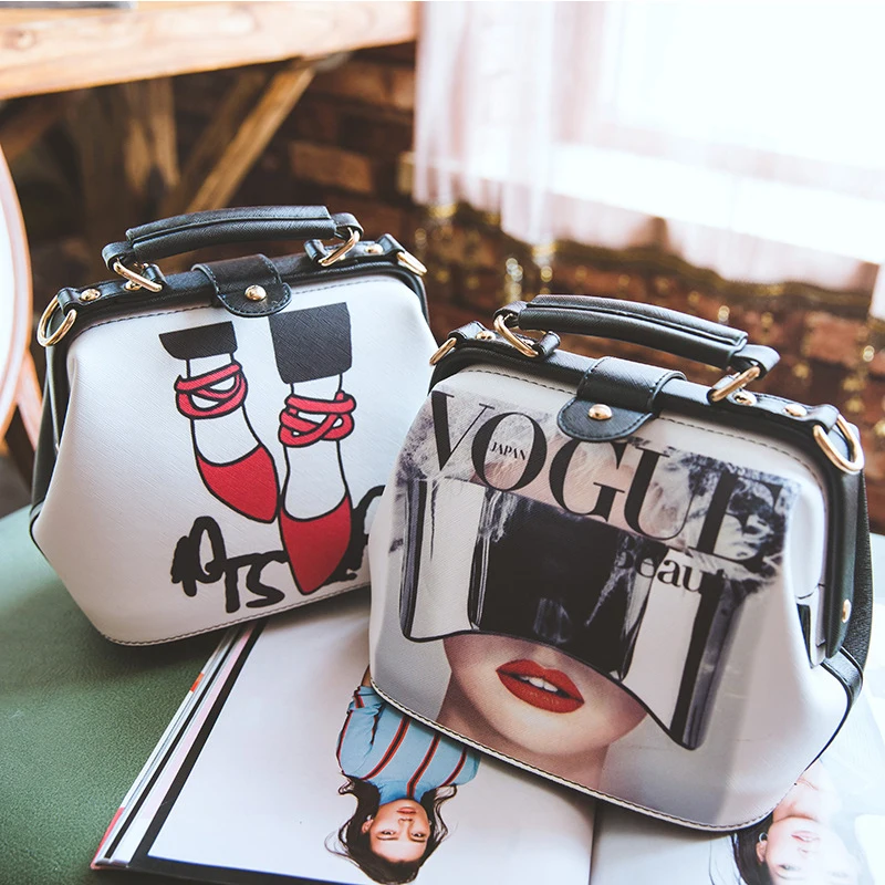 Women Handbag Leather Bag Women Shoulder Bag Doctor Small Crossbody Handbag Cartoon Pattern Rivets Girls Fashion Women Bags Women Handbag Leather Bag Women Shoulder Bag Doctor Small Crossbody Handbag Cartoon Pattern Rivets Girls Fashion Women Bags