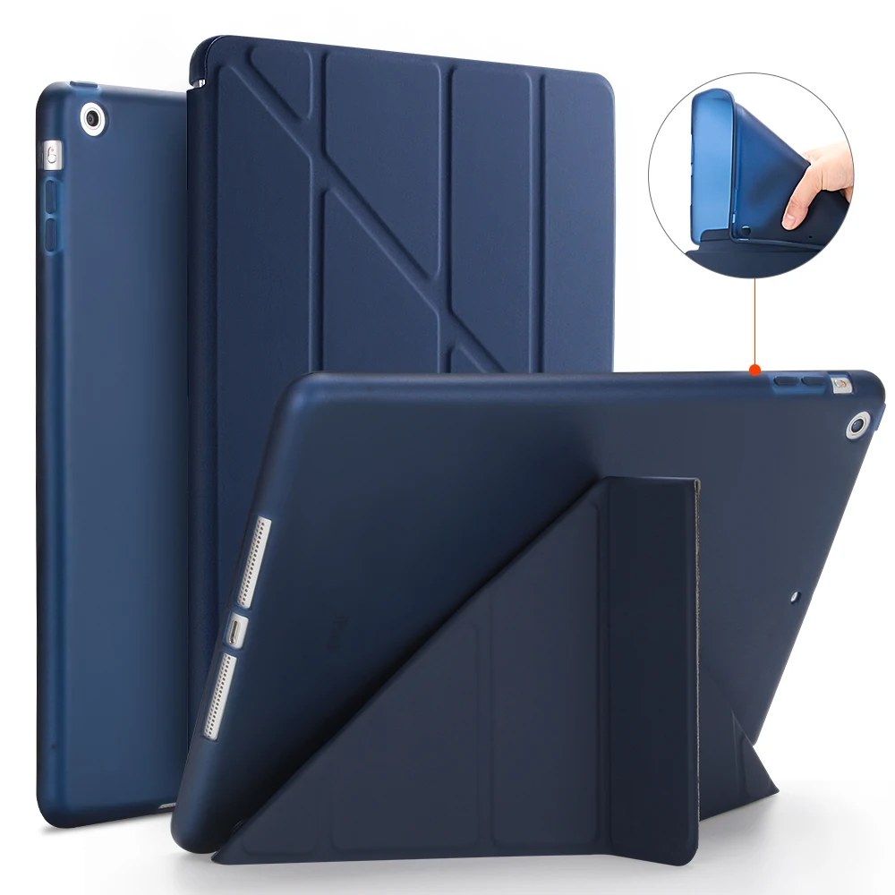

Case for iPad Air iPad 5 PU Leather Full Case with TPU Soft Back Multi-Fold Smart Cover for iPad Air 1 A1474 A1475 A1476 Case