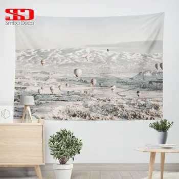 

Turkey Hot-air Balloons Tapestry for Living Room Romantic Immersive Turkish Landscape Fabric Hangings Decor Carpets on the Wall