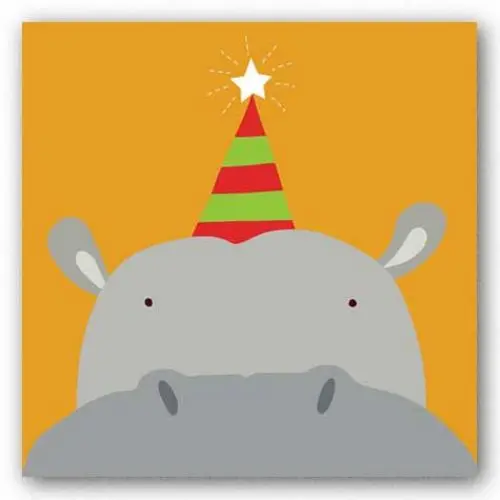 Peek-a-Boo VIII Hippo 12x12 Art Print Poster