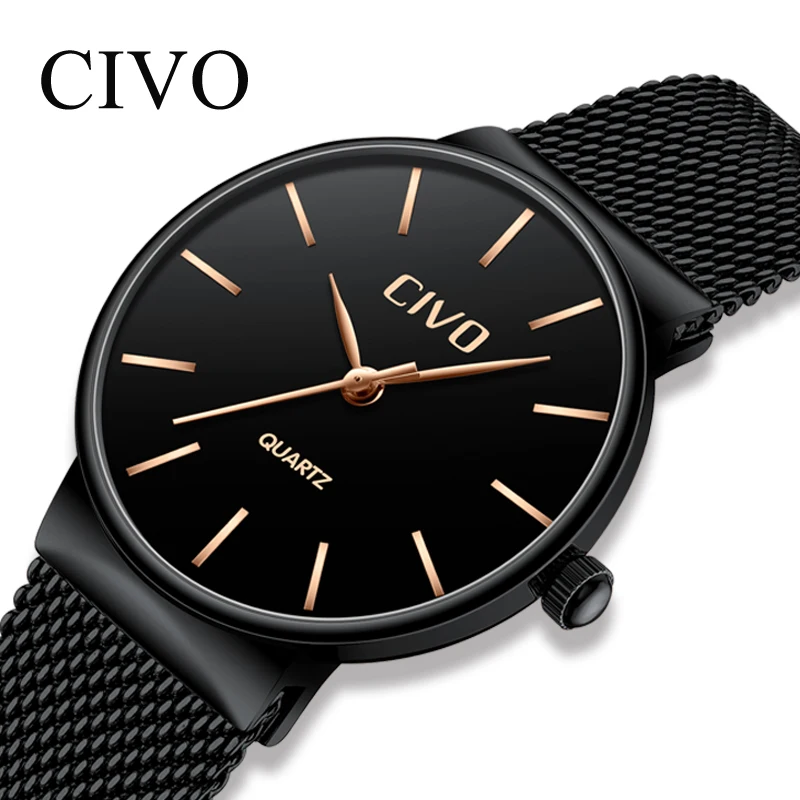 

CIVO Top Brand Luxury Ladies Watch Waterproof Stainless Steel Mesh Strap Wristwatches Women Dress Quartz-Watch Relogio Feminino