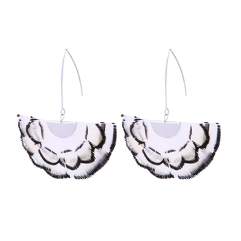 

Natural Feather Fan Drop Earrings Soft Elegant Eardrop For Women Fashion Jewelry Drop Shipping Accessories