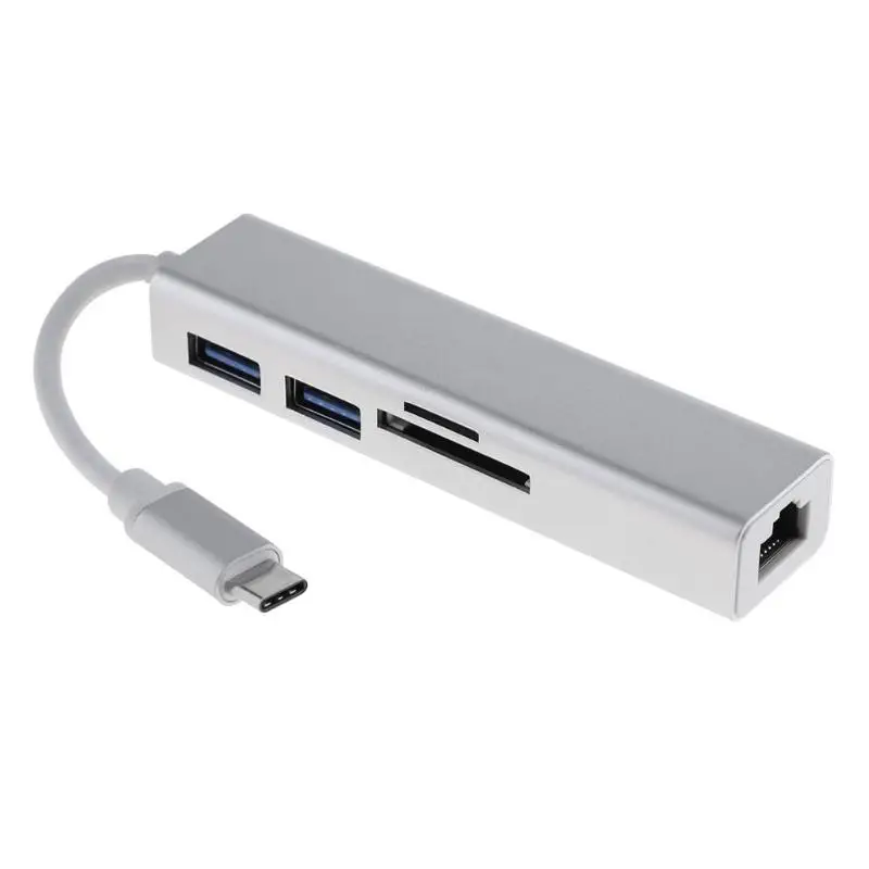 

USB 3.1 Type-C to RJ45 Gigabit Ethernet LAN Network USB 3.0 for SD TF Card Slot Hub Adapter Network Card for Google Apple Mac