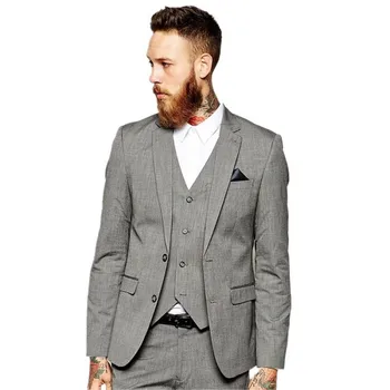 

Men's suit three-piece suit (jacket + pants + vest) men's fashion slim suit classic wedding groom suit support custom