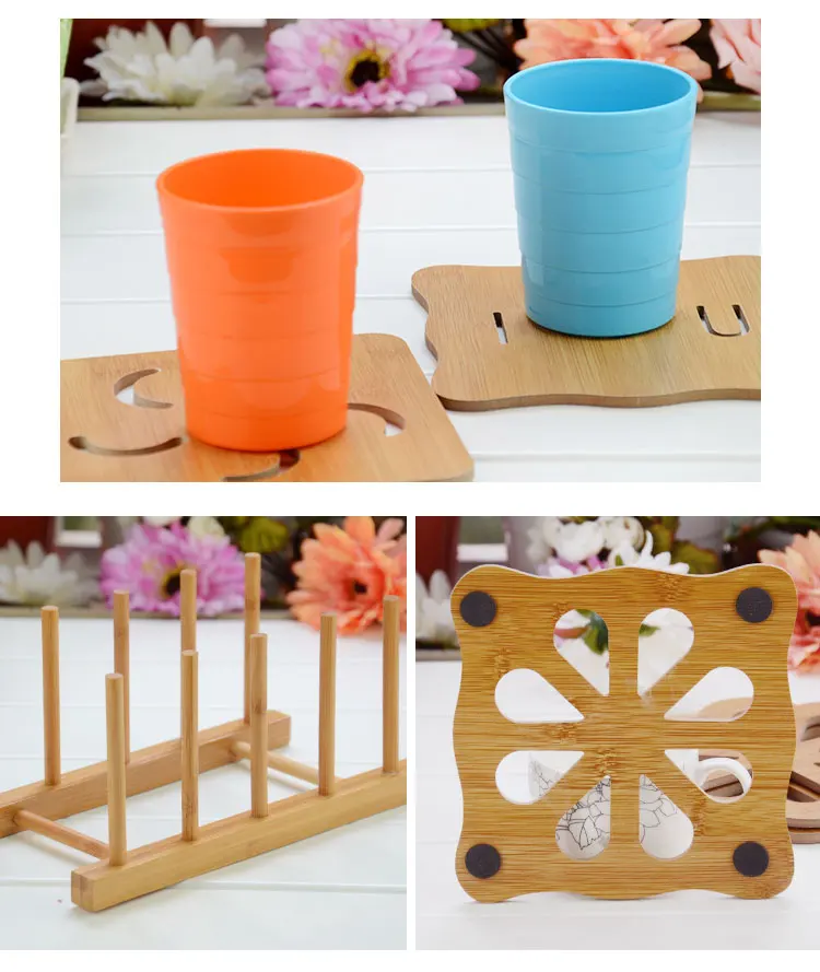 Hollow Wooden Coasters Kitchen Thickened Scald Proof Insulation Pad Mat Anti-skid Bowl #WL099 | Дом и сад