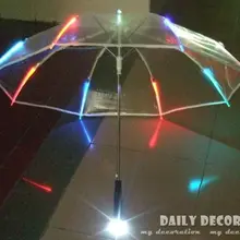 Лидер продаж! 7 цветов меняющийся светодиодный светящийся прозрачный зонтик с функцией фонарика Un paraguas светодиодный O Guarda-Chuva de Luz
