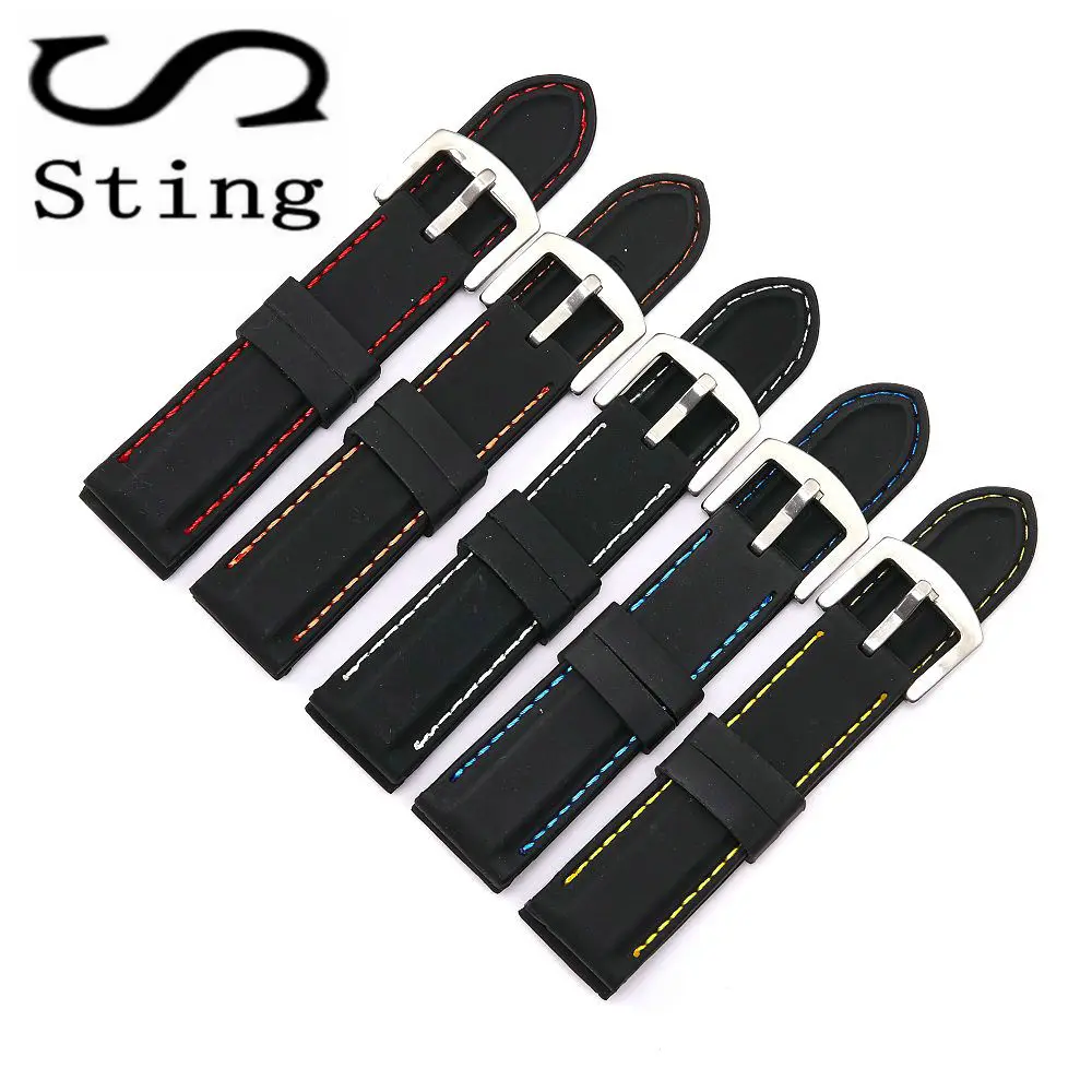 Sting Strap 18 20 22 24 MM Men Silica gel Watch Band Strap New Design