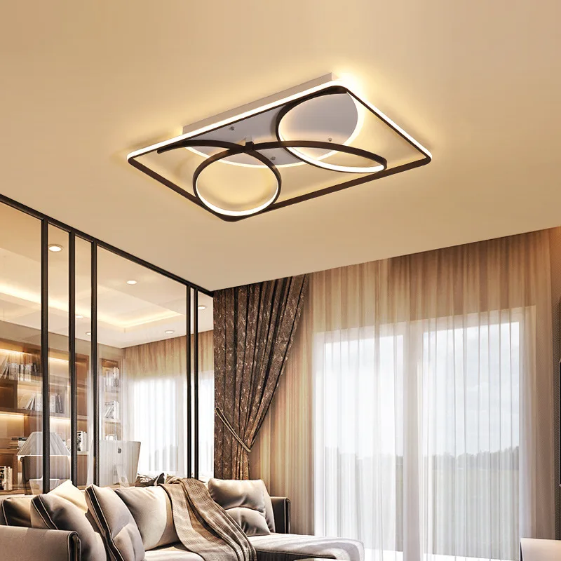 

KM 2019 New Living Room Headlight led Simple Modern Atmospheric Household Bedroom Individual Rectangular Roof Suction Lamp