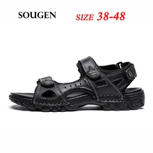 Size38-48 мужские кожаные сандалии; удобная обувь для мужчин; Летняя мужская обувь для взрослых; chaussure homme; слипоны; кроссовки на платформе