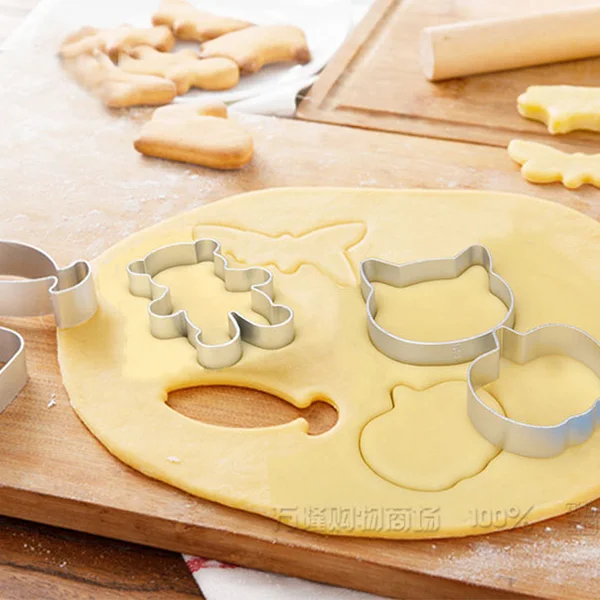 

#KF-5 Free Shipping Stainless Steel Mould for Cookies Biscuit Cookie Cutters Baking Tools for Cake