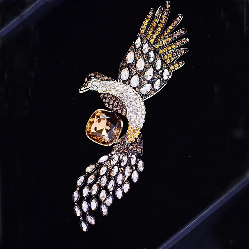 

New Popular Cubic Zirconia Vintage Animal Brooch Eagle Brooch Pin Men's West Accessory Brooch R04283