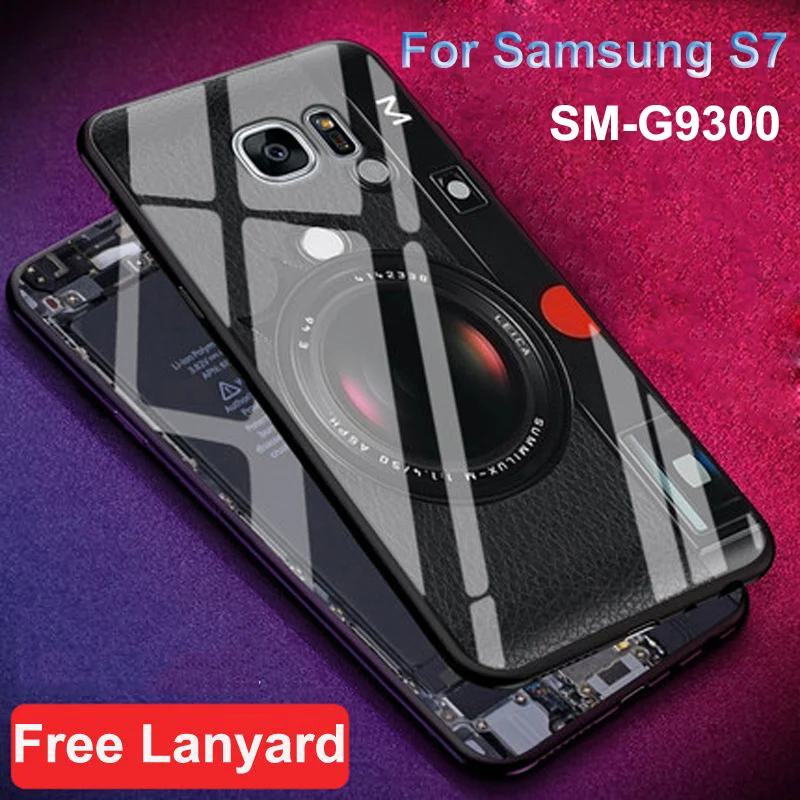 Чехол 5 дюйма для Samsung Galaxy S7 G930 ретро закаленное жесткое стекло задняя крышка S 7