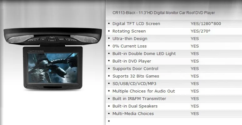 Cheap 11.3" HD Car Flip Down Monitor Roof Mounted DVD Player ,1280*800 Rotating Screen 270 Overhead Ceiling Monitor DVD USB SD Game 0 Cheap 11.3" HD Car Flip Down Monitor Roof Mounted DVD Player ,1280*800 Rotating Screen 270 Overhead Ceiling Monitor DVD USB SD Game 0