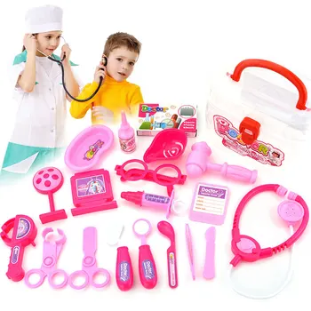 

20 Pieces/Set Children Pretend Play Doctor Nurse Toy Set Portable Suitcase Medical Kit Kids Educational Role Play Classic Toys