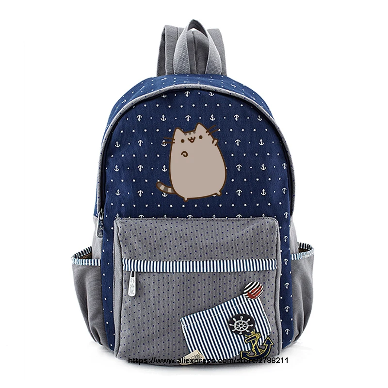 Брезентовая сумка с рисунком кота, рюкзаки с единорогом, рюкзак для девочек-подростков, женская школьная дорожная сумка через плечо