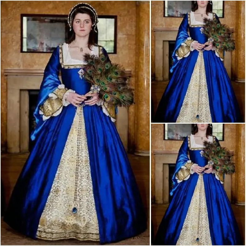 Storia! cliente made luxs blu vintage costumi abiti rinascimentali  steampunk dress cosplay gothic halloween abiti c 1150|renaissance  dress|gothic cosplaycostume renaissance - AliExpress