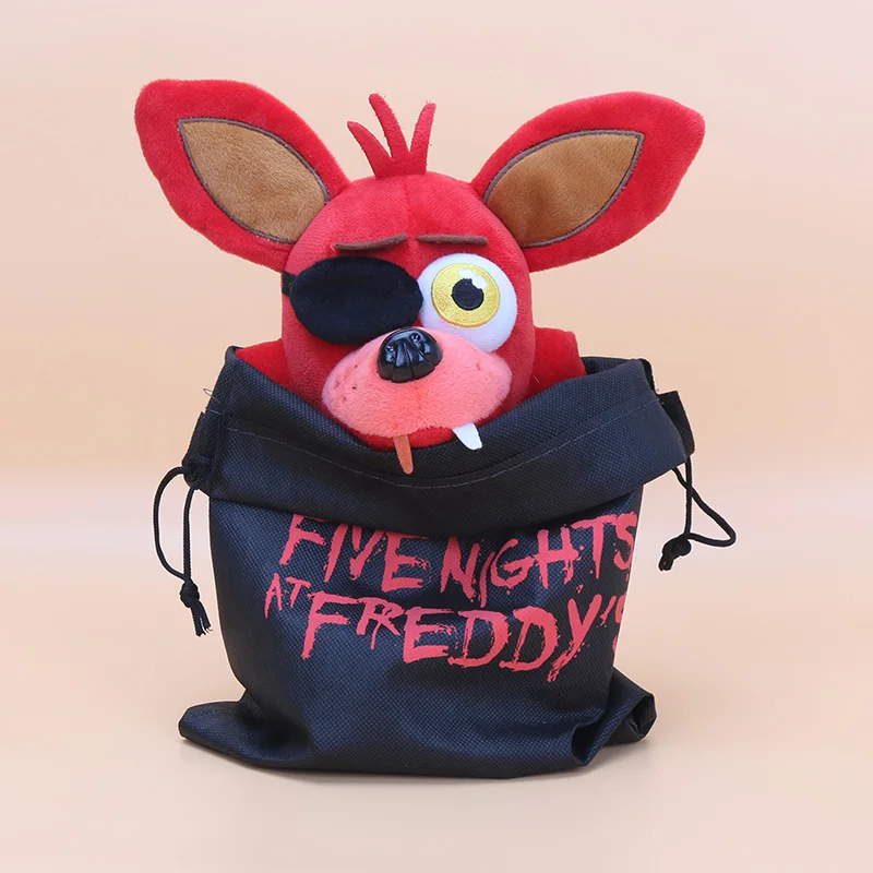 С сумкой FNAF five nights at freddy's 25 см медведь лисица Бонни и Чика плюшевые игрушки мягкие куклы пять ночей у Фредди плюшевый - Цвет: foxy