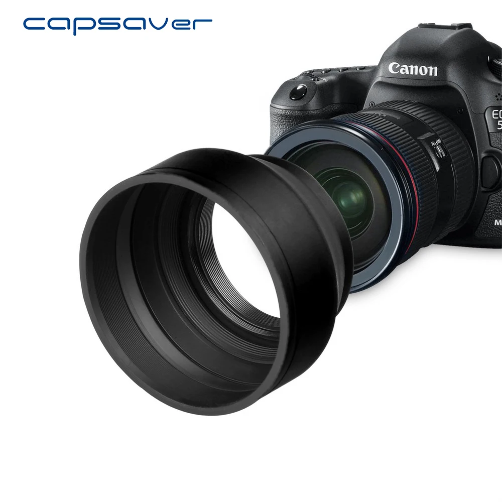 capsaver Collapsible Rubber Lens Hood for Canon Nikon Sony DSLR Lens