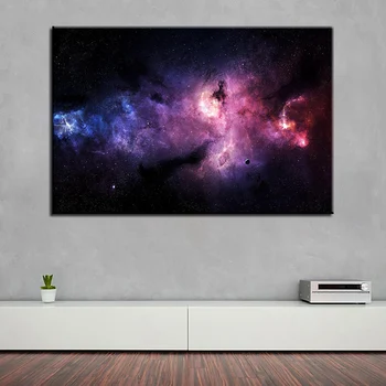 

Wall Art Poster Modern Home Decor Living Room 1 Panel Colorful Galactic Galaxy Frame Canvas HD Print Painting Modular Pictures