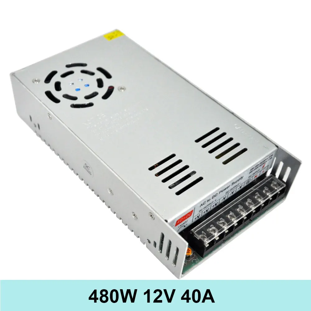 

480W 12V 40A Switching Power Supply Driver for Led Light Strip Display AC110 / 220V