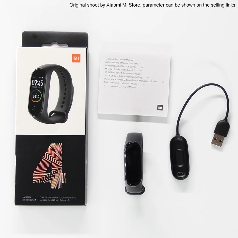 Xiaomi mi браслет 4 Smartband 3 цвета экран частота сердечных сокращений mi Band 4 фитнес-браслет Bluetooth 5,0 водонепроницаемый