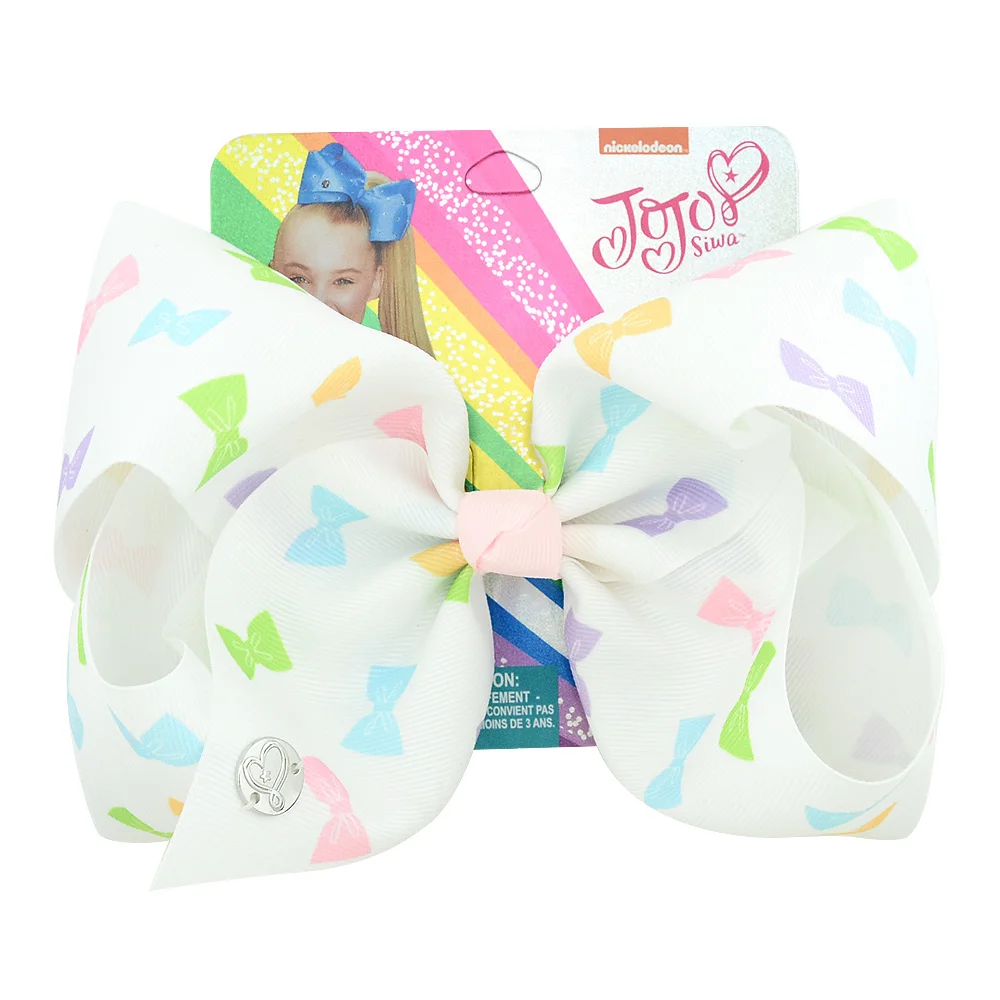 8 дюймов JoJo Siwa Boutique банты для волос с зажимами девочек радужные Звезды Красочные
