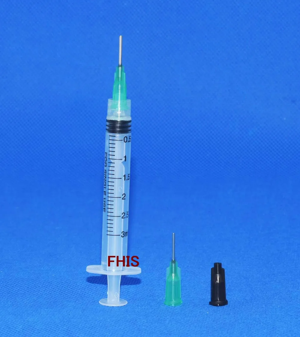 3cc syringe 18 gauge BLUE Blunt Dispensing Needle Glue Adhesive Henna