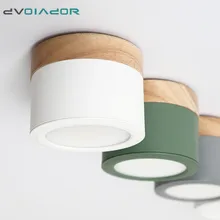 Светодиодный светильник с регулируемой яркостью, 5 Вт, 12 Вт, светодиодный потолочный светильник, потолочный светильник, Скандинавское железо+ деревянный Точечный светильник для внутреннего фойе, гостиной