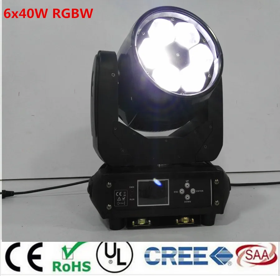 

LED BEAM ZOOM WASH 6x40W 4in1 RGBW LED ZOOM moving head beam light for Bar effect led stage lighting dmx dj lights