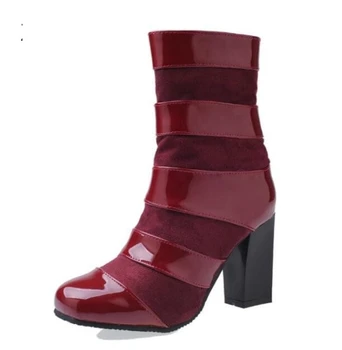 

Zapatos Mujer Fashion Laides Plus Size 22-66 Autumn Shoes Woman Women Pumps Punk Winter Chunky High Heels Girls G61128