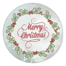 3,8 см Заказные веселые рождественские венки Холли наклейки