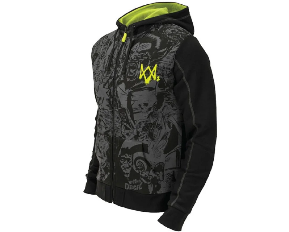 Game Watch Dogs 2 DedSec 100% Cotton Sweatshirts Men's Hoodies  Long Sleeve Jackets Cosplay Costume Halloween Christmas Gift (4)