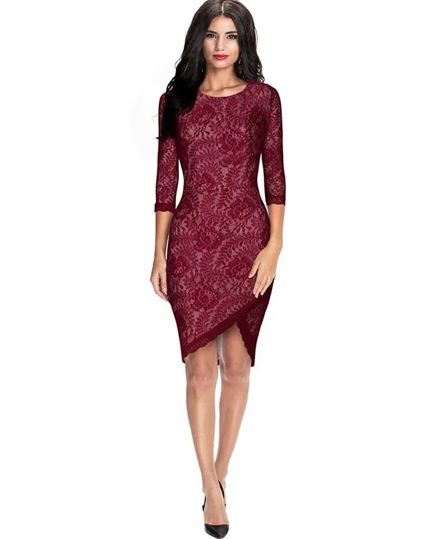 wrap front bodycon dress