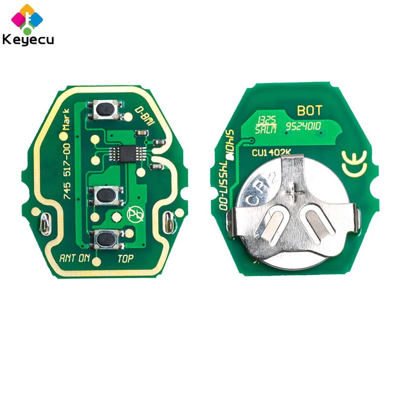 

KEYECU Adjustable Frequency Remote Control Circuit Board for BMW 3 Button 433MHz/315MHZ Without Key Shell
