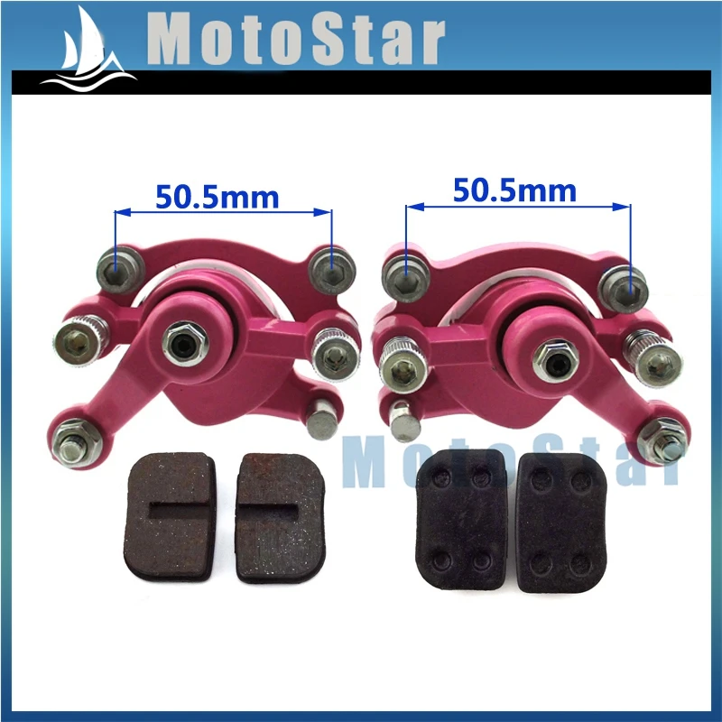 Dirt Bike Front// Rear Red Brake Disc Caliper With Pads Part 50cc Mini Moto