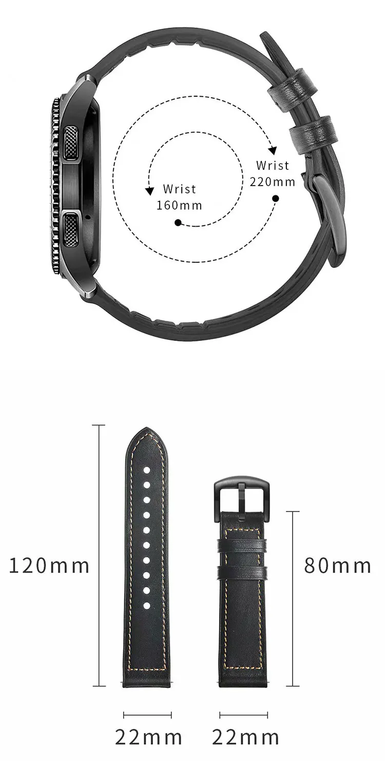      horlogeband       FOR SAMSUNG GEAR S3 22MM WATCH BADN  (5)