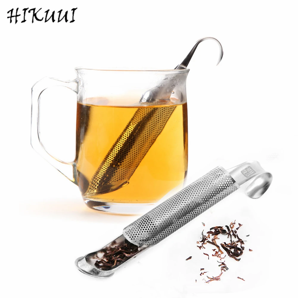 

Tea Infusers Stainless Steel Tube Shape Tea Leaf Strainer Superfine Hole Filter Quality Convenient Tea sticks with small tray
