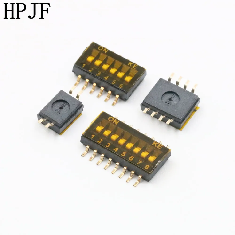 5 шт./лот SMD SMT Тип слайда переключатель модуль 2 4 6 8 бит 1,27 мм позиционный способ DIP черный шаг тумблер черный Щелчковый выключатель