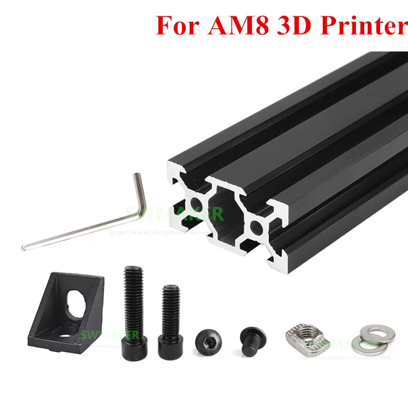 1 комплект AM8 3D-принтеры Алюминий металла штранг-прессования профильная рамка с винт с мелкой резьбой угловой кронштейн для Anet A8 3D-принтеры запчасти