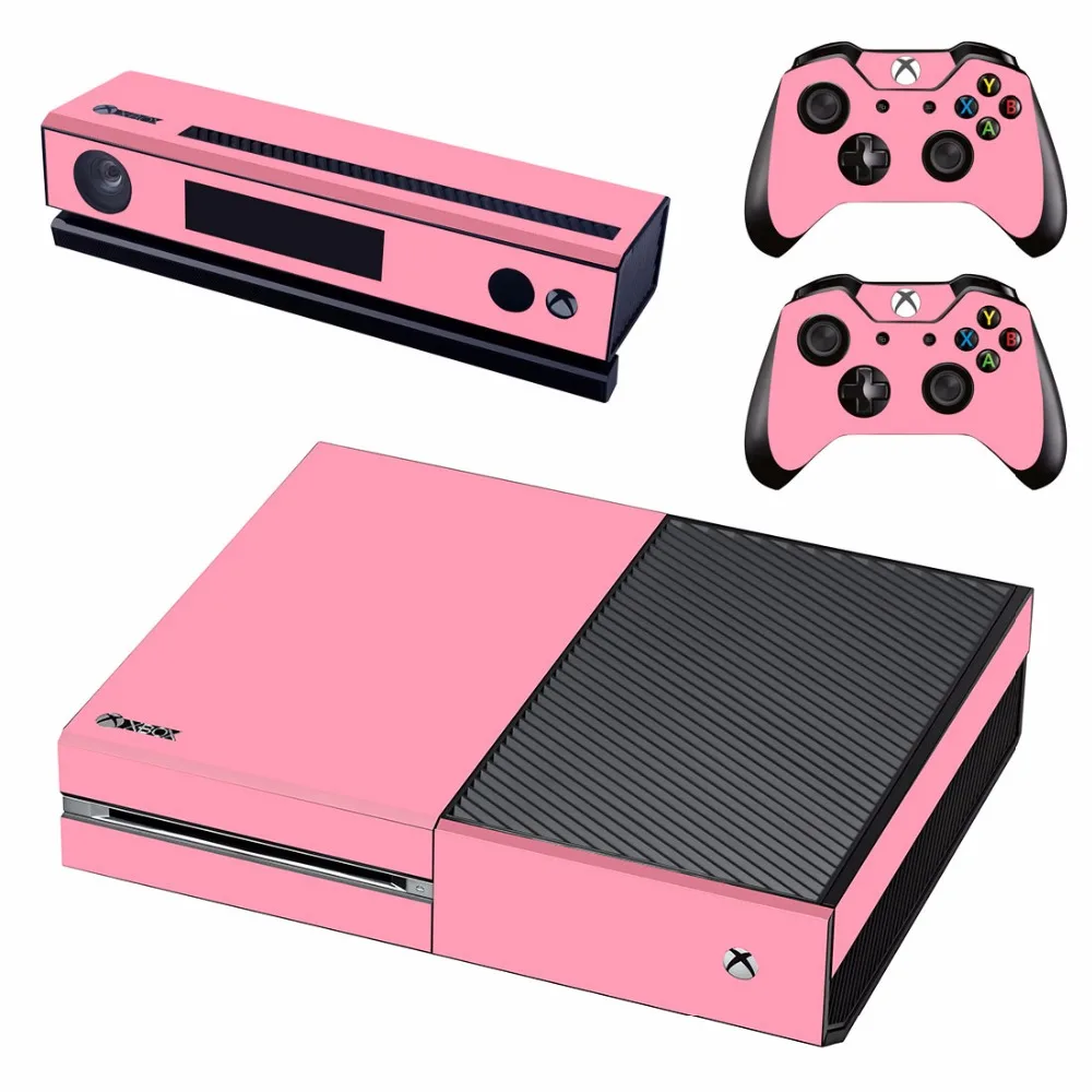 Розовый Стиль виниловая кожа Наклейка Обложка для Microsoft Xbox One консоли и Kinect и 2 контроллера