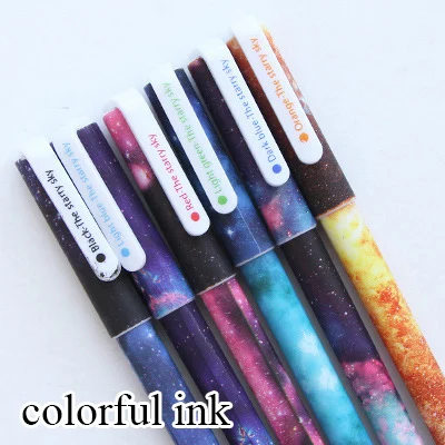 Colorful ink 02 6 шт./партия(1 сумка) милая каваи космическая гелевая ручка звездное небо цветная ручка прекрасные цветы Маркер ручки для письма офисные школьные принадлежности - Цвет: Colorful ink 02