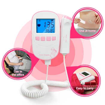 

Health Care LCD Pocket Ultrasound Prenatal Detector Fetal Doppler Portable Baby Fetal Heart Rate Monitor Free