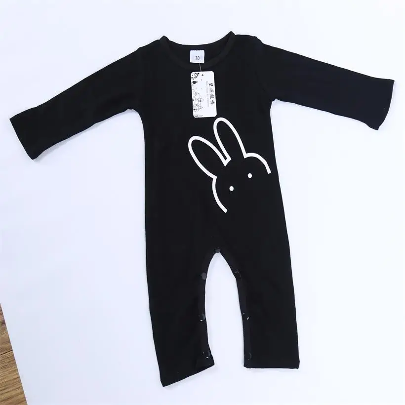 Baby Bodysuits classic New Arrival Baby Newborn clothes, Long sleeve Baby rompers, Animal Rabbit Printed Baby boy and girl Romper Newborn Knitting Romper Hooded 