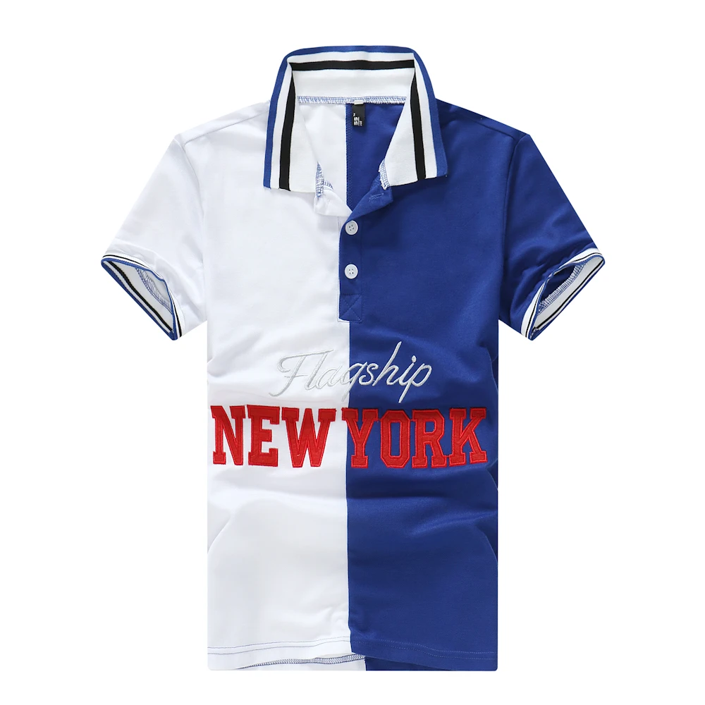 Летняя модная Новая мужская Повседневная рубашка поло с коротким рукавом/мужская хлопковая рубашка поло с отворотом - Цвет: Белый